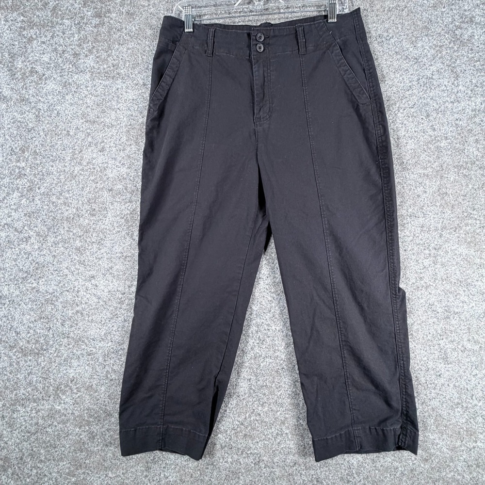 Lee Capri Pants‎ Womens 12 Union-All Black Pintuck Flat Front High Rise Comfort